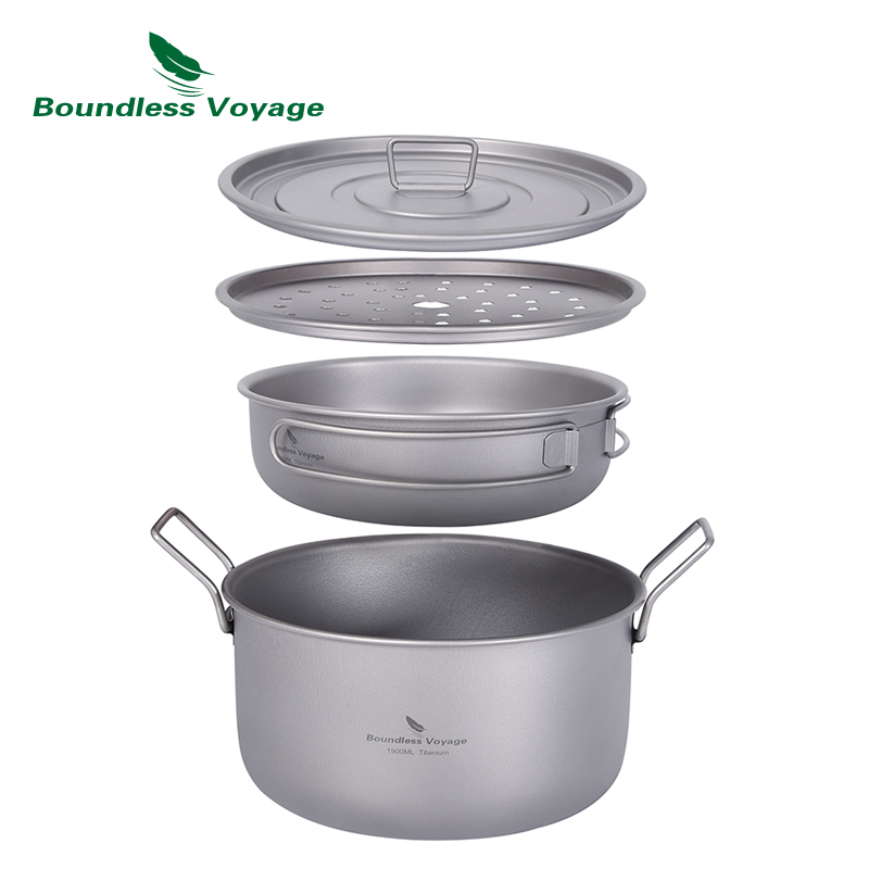 Camping Hiking Cooking - Boundless Voyage Camping Cooking Pot Multifunctional