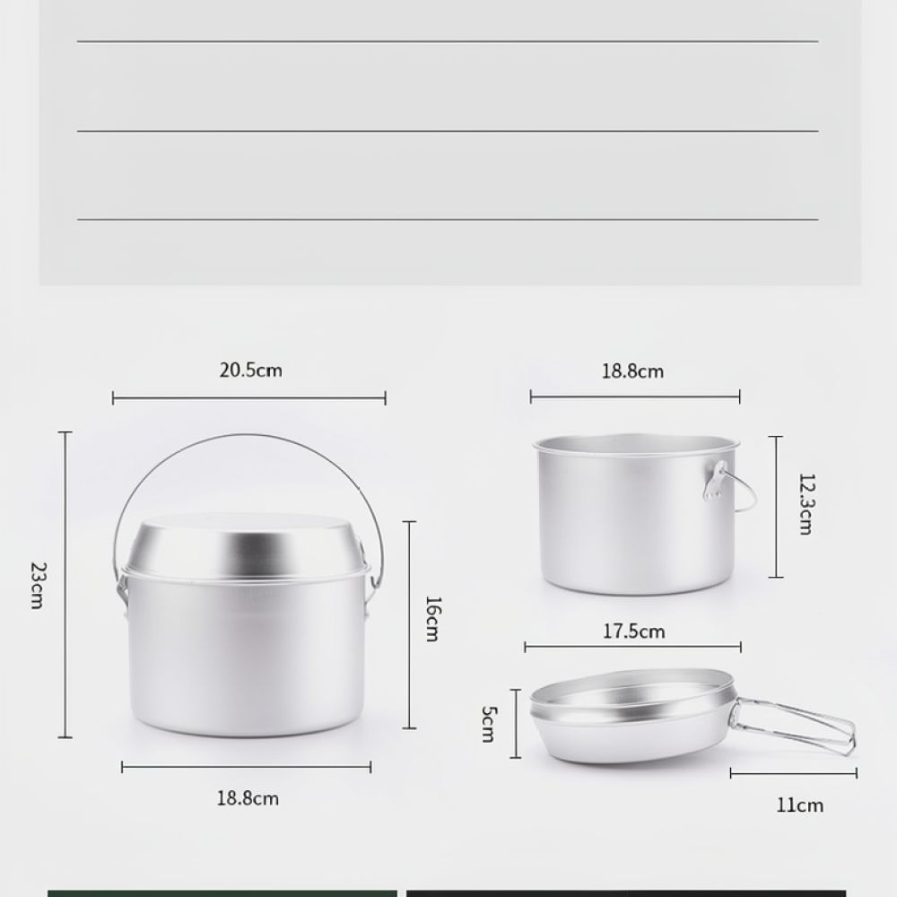 Outdoor Picnic Aluminum Cookwa - đánh giá và giá Camping Cooking Dining Set