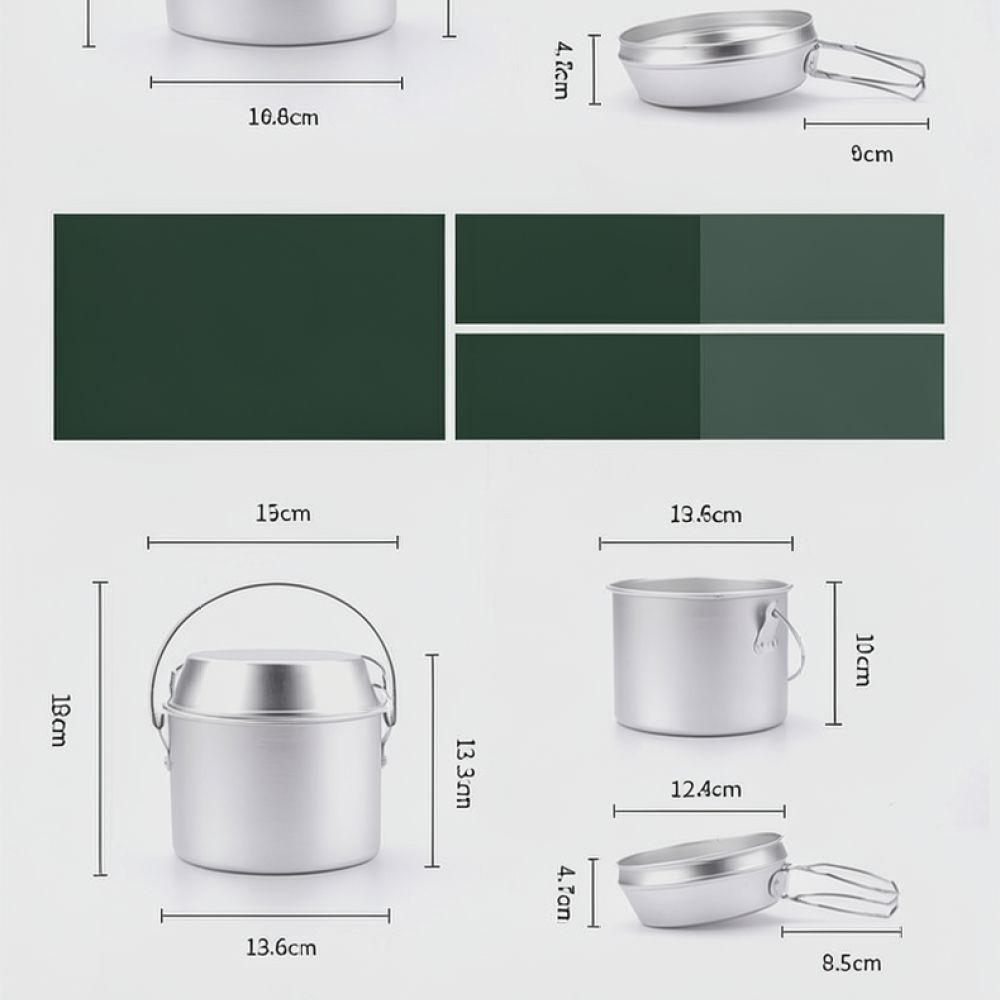 Outdoor Picnic Aluminum Cookwa - đánh giá và giá Camping Cooking Dining Set