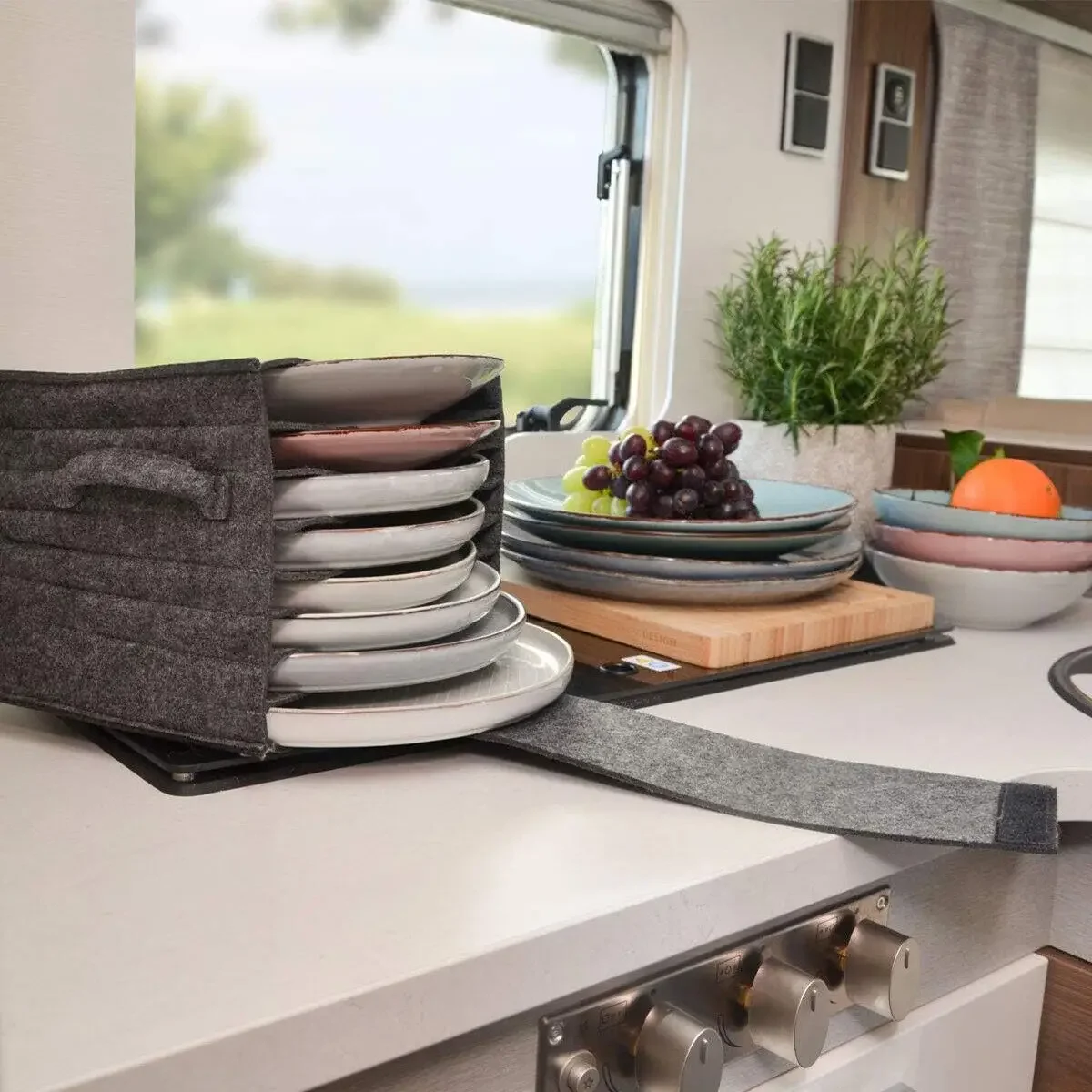 Felt Plate Dish Cup Storage Ba - đánh giá và giá Camping Cooking Organizer