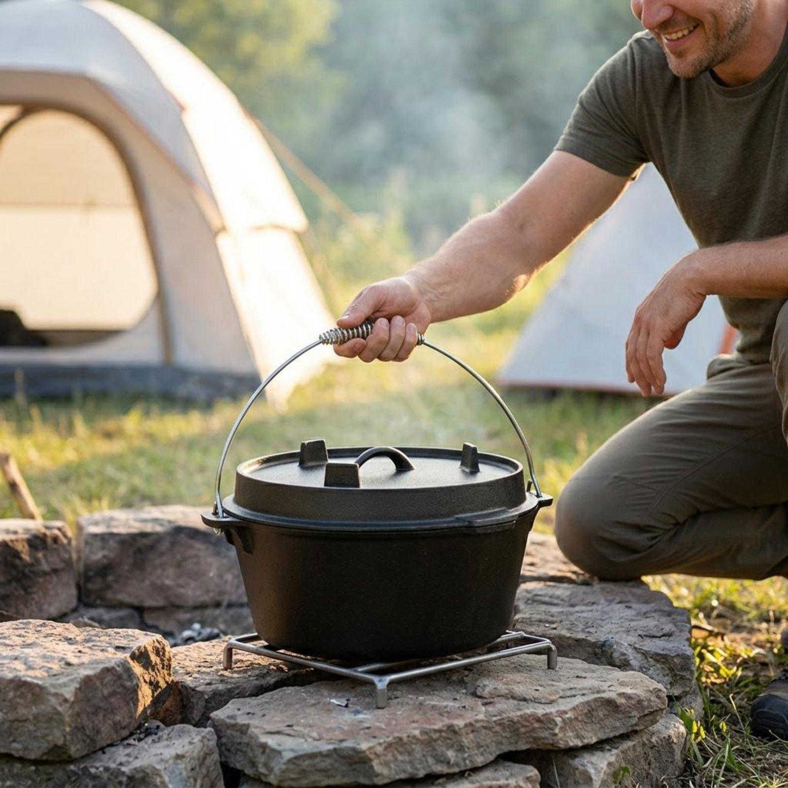 Outdoor Cast Iron Dutch Oven U - đánh giá và giá Camp Dutch Oven Cast