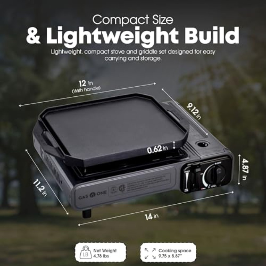 GasOne GS-1000G-KIT Butane Gas - đánh giá và giá Camping Cooking Flat Top