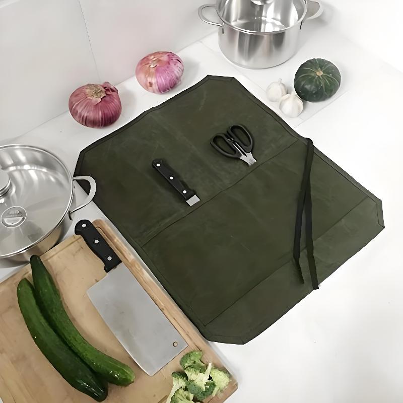 Waxed Canvas Chef Knife Roll M - đánh giá và giá Camping Cooking Organizer