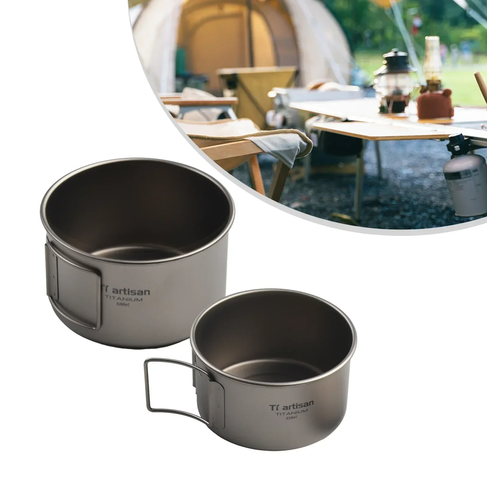 Titanium Bowl With Folding Han - đánh giá và giá Camping Cooking Container