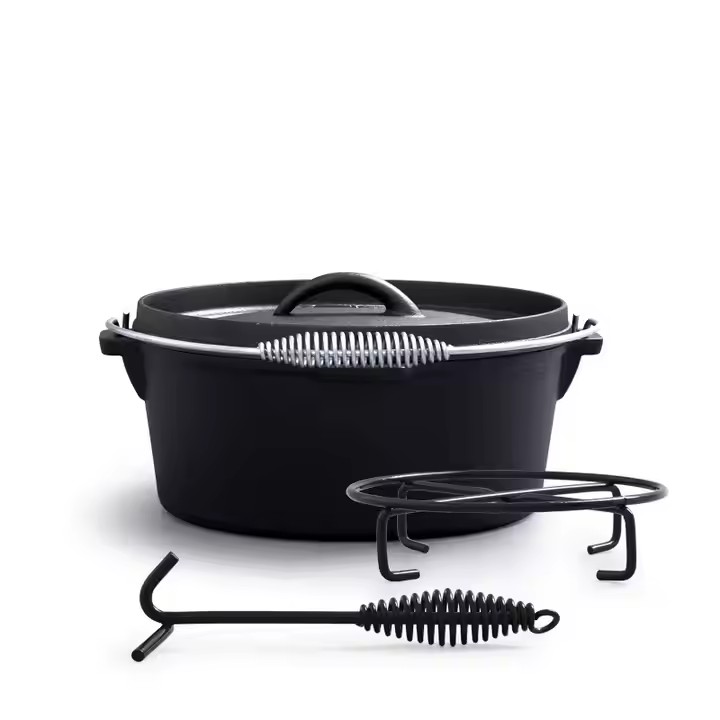 Cast Iron Dutch Pot Uncoated T - đánh giá và giá Camp Dutch Oven Cast