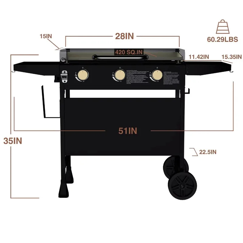 Wheeled Outdoor Flat-Top Cooki - đánh giá và giá Camping Cooking Flat Top